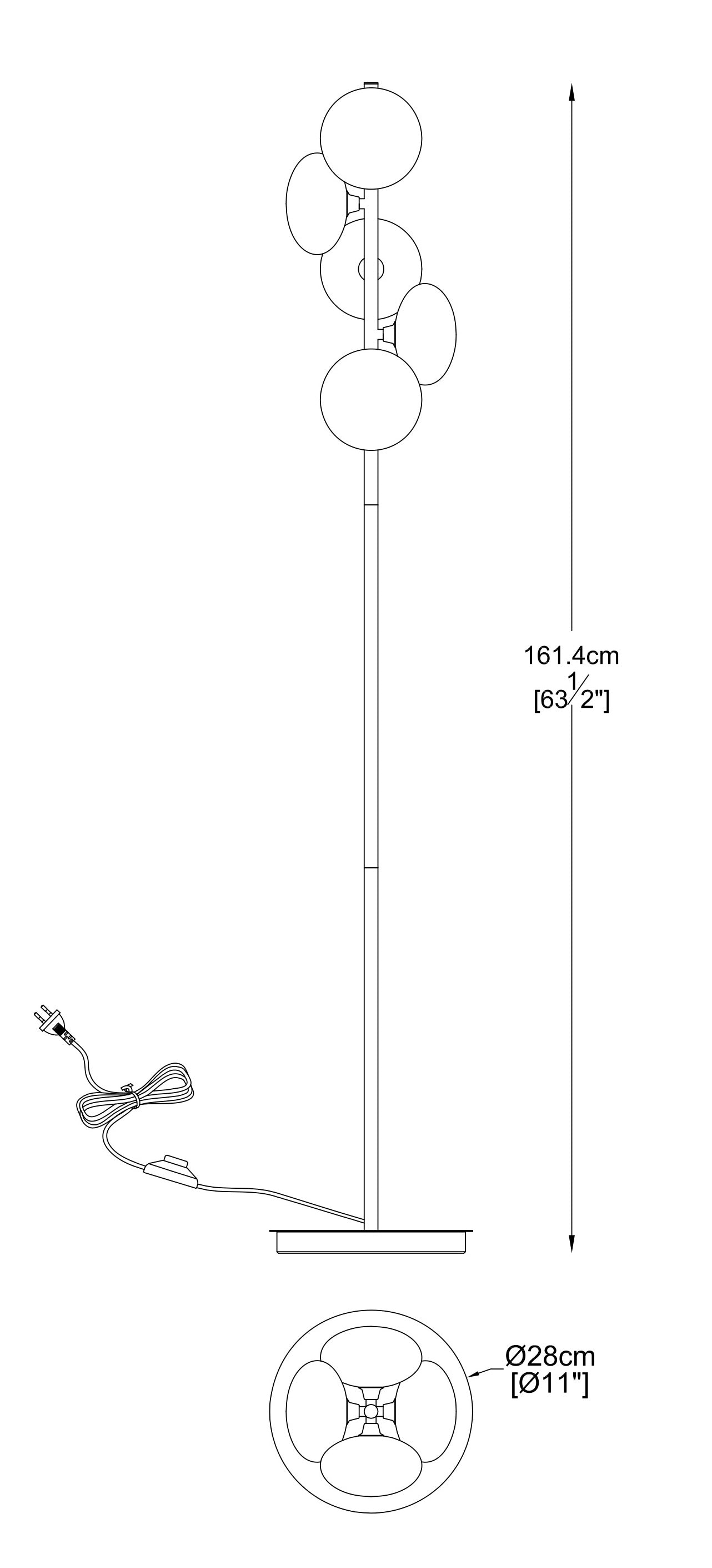 Orion opal floor lamp