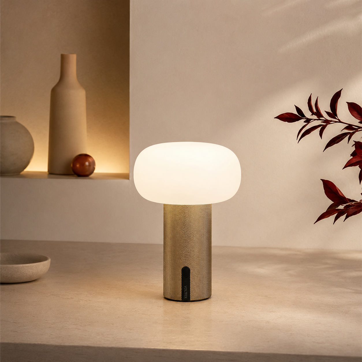 Lampe sans fil Lea laiton brossé